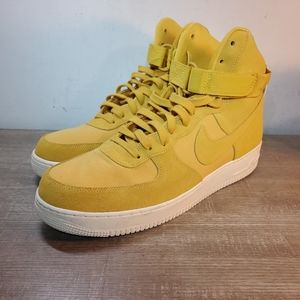 Nike Air Force 1 High Suede Yellow Ochre Men’s Size 15 White AQ8649-700